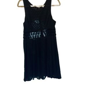 Chic Black Kids Dress with Lace Detail